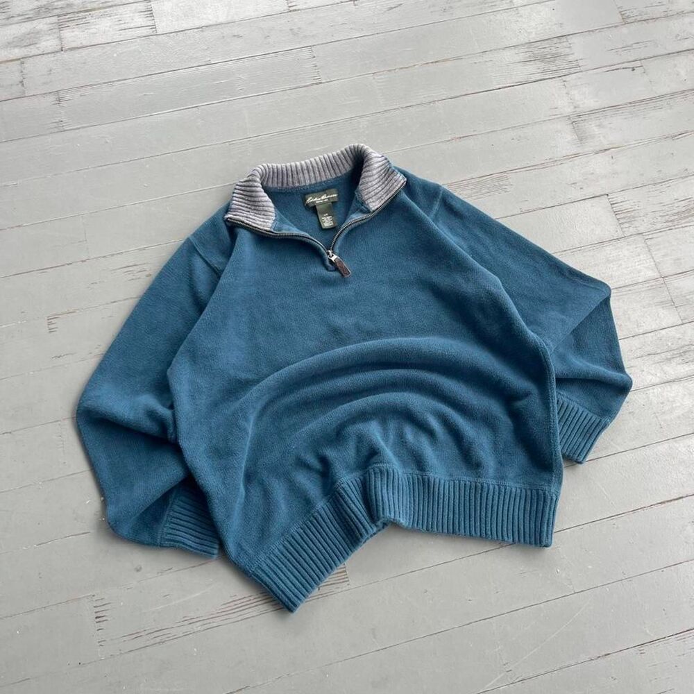 Vintage Eddie Bauer Old Money Y2K Quarter Zip Sweater